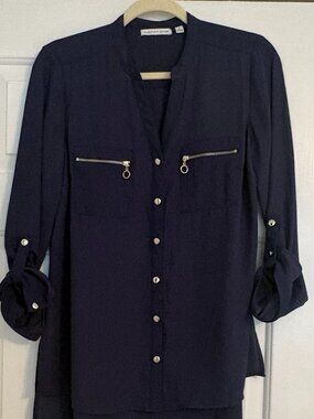 Notations Navy Blue Blouse - Size Small - NWOT